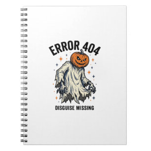 Carnet Costume Halloween 404 Citrouille Fantôme Erreur De
