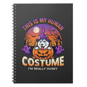 Carnet Costume Humain Husky Citrouille Halloween Fantômes