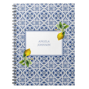 Carnet Côte d'Amalfi Citron Carreaux bleus Italie