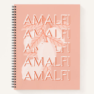 Carnet Côte d'Amalfi, Italie Travel Art, Preppy, Minimali