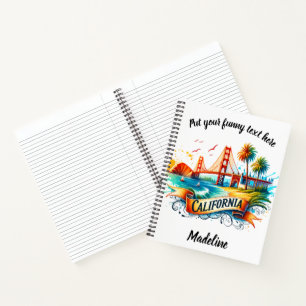 Carnet Côte de la californie vibrante avec célèbre pont