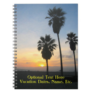 Carnet Coucher de soleil avec palmes à Venice Beach Cali