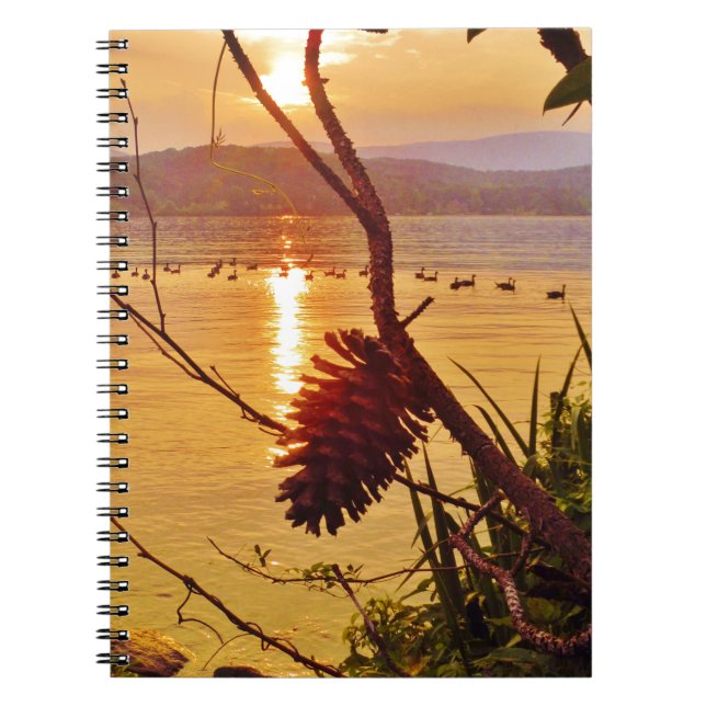 Carnet Coucher de soleil du lac Pinecone (Devant)