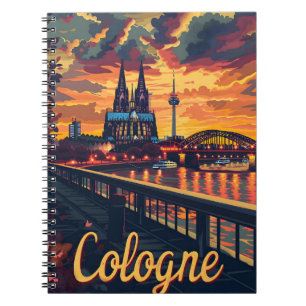 Carnet Coucher de soleil du Rhin de Cologne