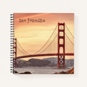 Carnet Coucher de soleil rouge San Francisco