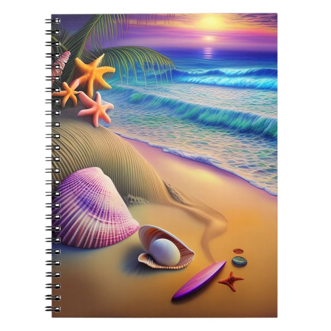 Carnet Coucher de soleil sur la plage de l'Imaginaire tro (Devant)