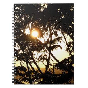 Carnet Coucher du soleil à travers les arbres I Photograp