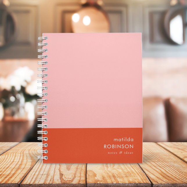 Carnet Couleur bloc rose et rouge moderne féminin (Créateur téléchargé)