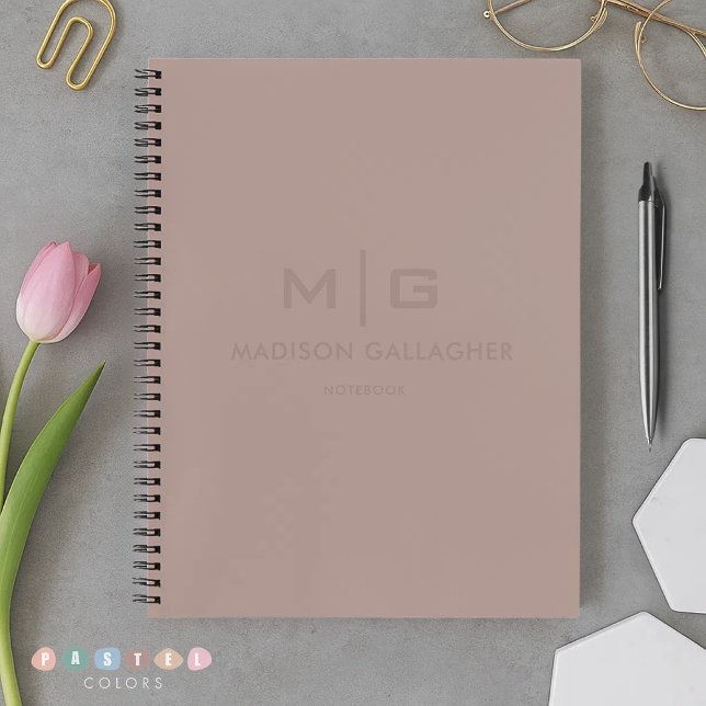 Carnet Couleur Brun Rose Bois de Redwood Pastel Lumière D (Solid Soft Light Pastel Redwood Pink Brown Color Notebook
)