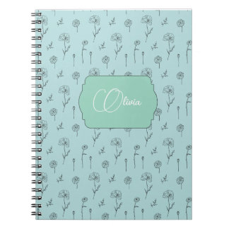 Carnet Couleur de menthe florale