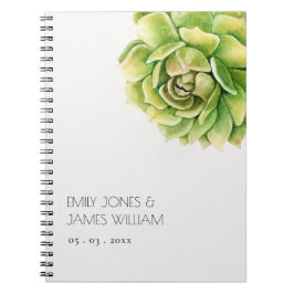 CARNET COULEUR D'EAU VERTE VIBRANT SUCCULENT MARIAGE