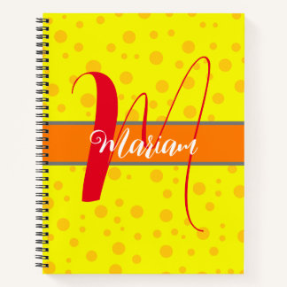 Carnet Couleur jaune citron esthétique - Monogramme avec
