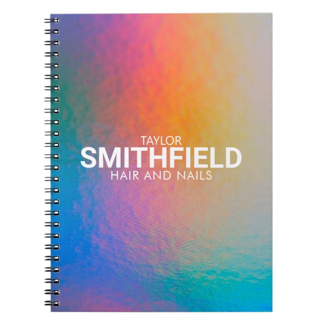 Carnet Couleur Maj Neon Lumière Holographique tendance (Devant)
