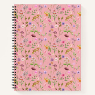 Carnet couleur motif-rose, pourpre, vert-vert