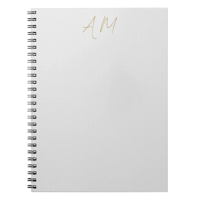 Carnet Couleur Or Monogramme Initiales Calligraphie Pro (Devant)