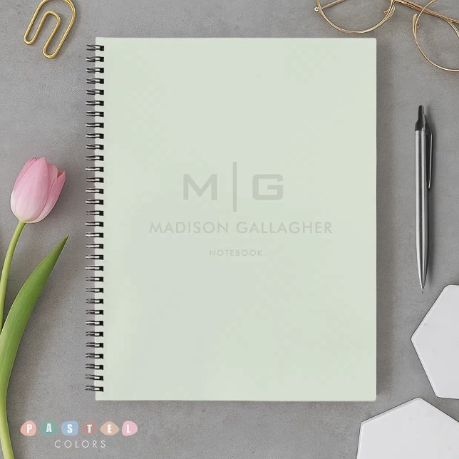 Carnet Couleur Vert Mousse Douce Pâle Lumière Douce Solid (Solid Soft Light Pastel Sage Moss Green Color Notebook)