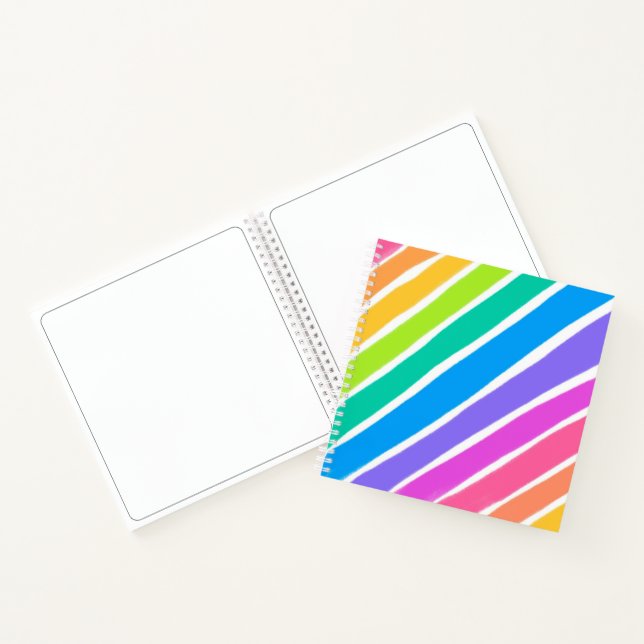 Carnet Couleurs arc-en-ciel diagonales (Intérieur)