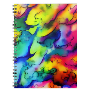 Carnet Couleurs arc-en-ciel peinture à l'aquarelle abstra