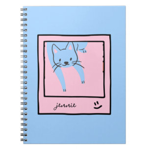 Carnet Couleurs bleues et roses du chat mignon