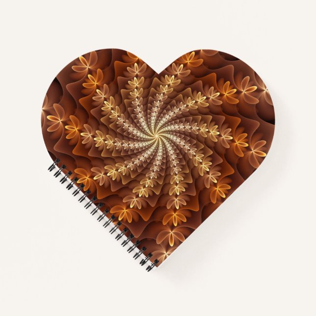 Carnet Couleurs chaudes, Trippy Moderne Motif d'art fract (Devant)