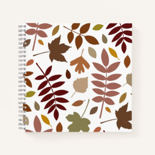 Carnet Couleurs d'automne en blanc pour les Feuilles tomb