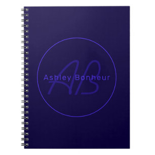 Carnet Couleurs Deep Purple Modernes Nom et Monogramme