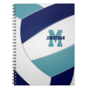 Carnet couleurs d'équipe bleu marine sarcelle garçons fil