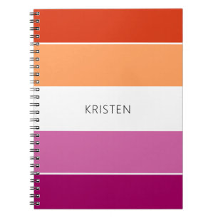 Carnet Couleurs Drapeau Lesbienne Personnalisées Frappes