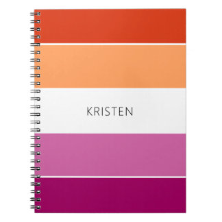 Carnet Couleurs Drapeau Lesbienne Personnalisées Frappes 