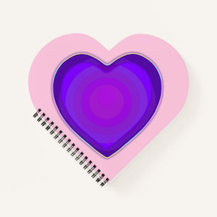 Carnet Couleurs pastel & coeurs violets battre