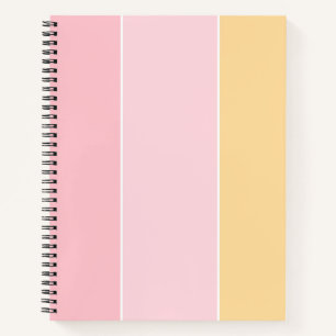 Carnet Couleurs pastel rayées tendance rose vanille jaune