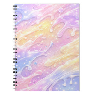 Carnet Couleurs pastel rose et violet art IA