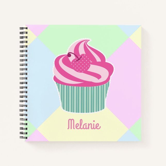 Carnet Couleurs pastel rose mignonne Personnalisées (Devant)