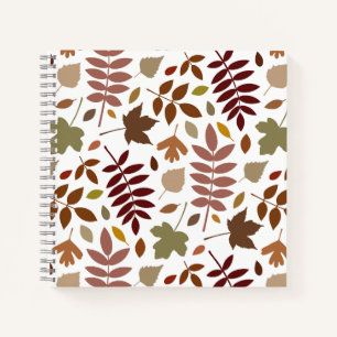 Carnet Couleurs tombées du Motif Feuille tombées sur blan