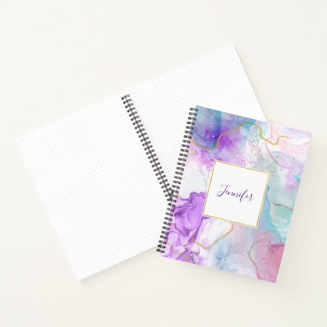 Carnet Couleurs violettes, vertes, roses, élégantes (Intérieur)