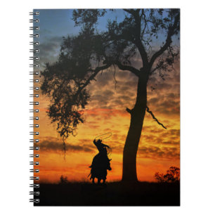 Carnet Country Western Steer Roping Cowboy Sunset