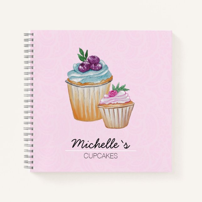 Carnet Coupe Gâteaux Et Fruits Aquarelle Personnalisée (Devant)