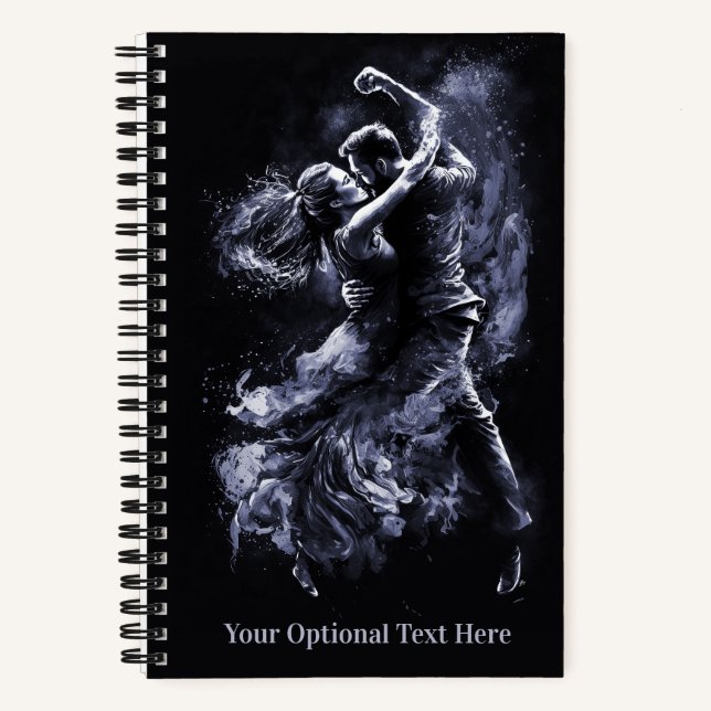 Carnet Couple de danse texte personnalisé (Recto)