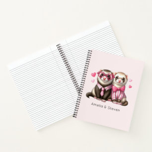 Carnet Couple de loutres mignonnes amoureuses