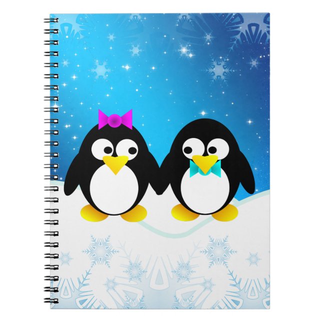 Carnet Couple de manchots (Devant)