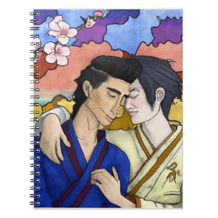 Carnet Couple Gay Dans Le Style De L'Art Japonais Ukiyo-e