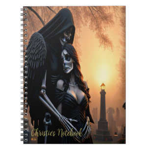 Carnet Couple gothique d'ange foncé Personnaliser