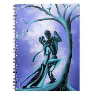 Carnet Couple romantique Dansant le Tango bleu