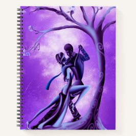 Carnet Couple romantique Dansant le Tango violet