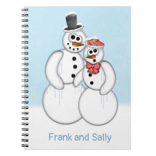 Carnet Couple Snowman personnalisable (Devant)