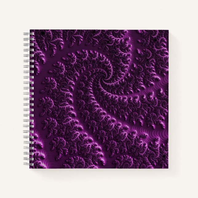 Carnet courbe d'hélice fractale violette 3d Mandelbrot (Devant)