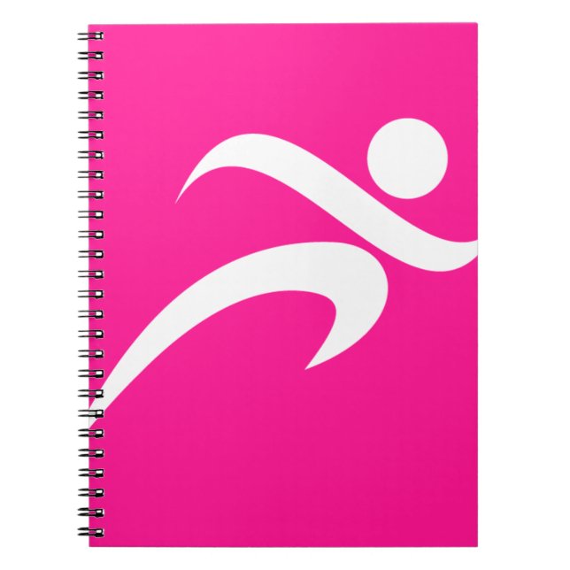 Carnet Coureur rose chaud ; coureur (Devant)