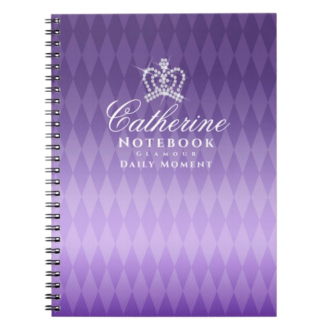 Carnet Couronne brillante luxe violet (Devant)