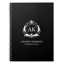 Carnet Couronne de luxe blanche Monogramme  