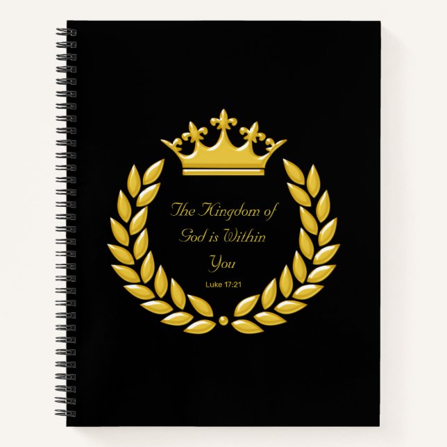 Carnet Couronne d'or et Royaume de Dieu Bible Verse (Devant)